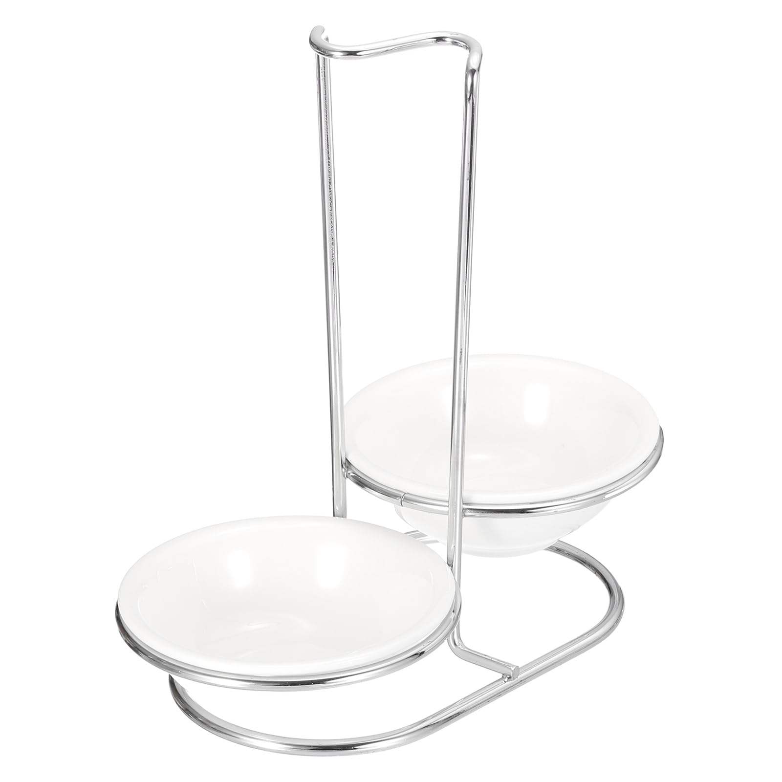Porte-cuillère vertical QUARKZMAN en acier inoxydable et double bol céramique pour cuisine