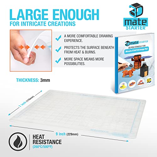 3D Pen Filament With Silicon Design Mat And Compatible Stencils Book With 12 Templates - 1.75Mm Pla Plastic Refills - 360 Feet Of Assorted Filament For 3D Drawing And Doodling #TOP6