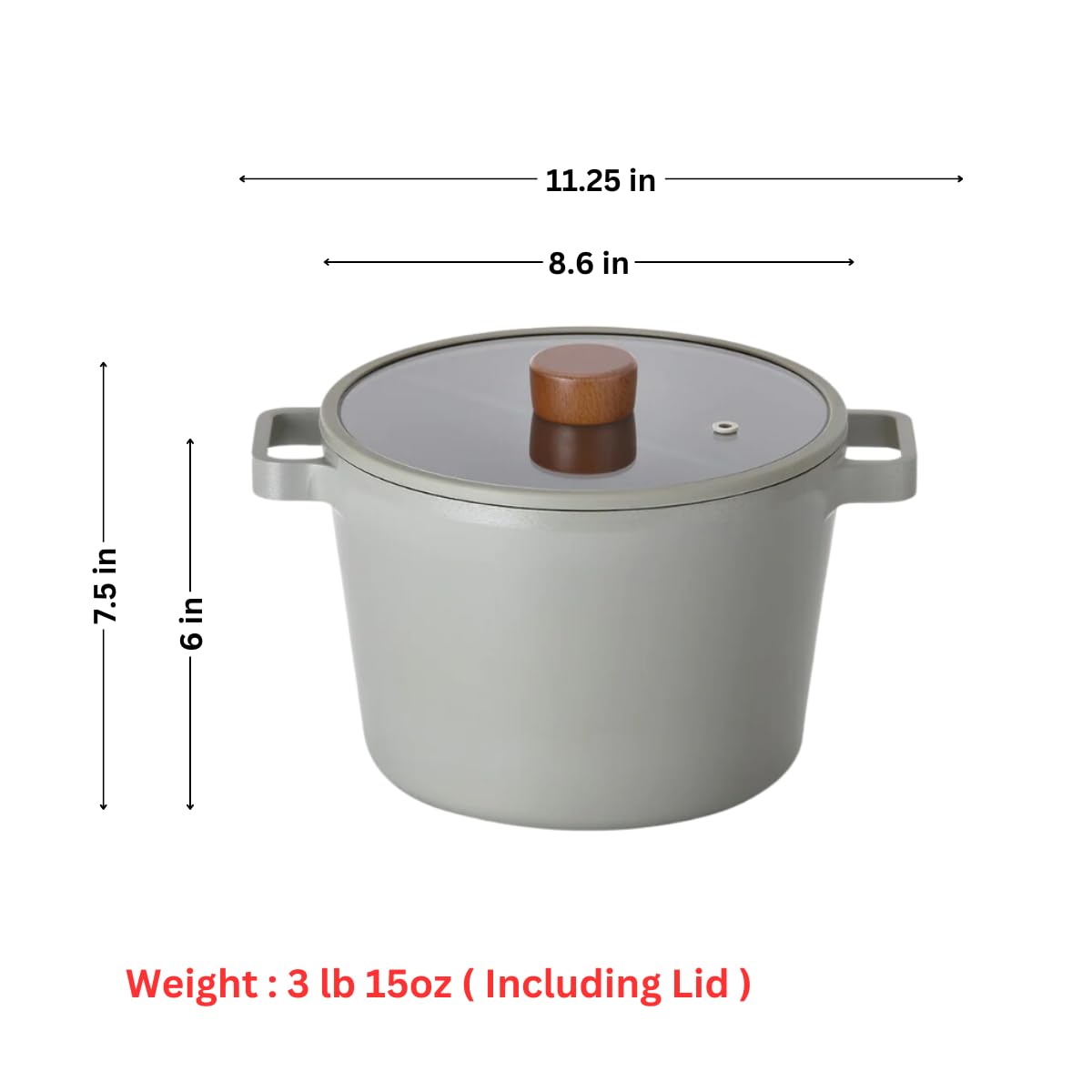 FIKA 1.7QT Ceramic Sauce Pan With Lid - Nonstick Induction Compatible Cookware Made In Korea
