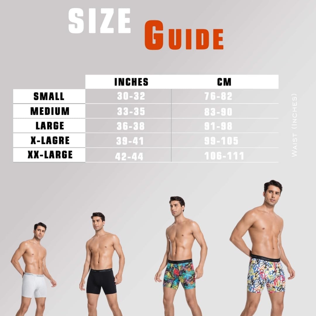 Calzoncillos Bóxer Largos Hombre Algodón - Lote de 6 Unidades - Modelo 15 cm (6 Pulgadas) - Ropa Interior Cómoda, Suave, Transpirable para el Día a Día, Deporte o Casa