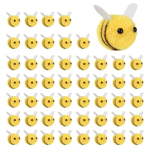 DUINIU 50Pcs Hecho A Mano De La Abeja De Bolas, De La Felpa De Abejas, Bricolaje Accesorios De Las Abejas, Juguetes De Peluche, Lindo Abejas.