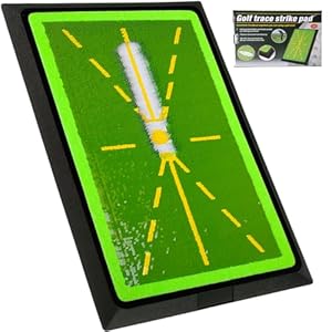 Golf Mats Practice Indoor, Golf Hitting Swing Path Mats Feedback with Non-Slip Rubber Backing, Swing Training Accessories, Ideal Gifts for Men/Dad/Husband, 17″x12″ (Upgraded Version)