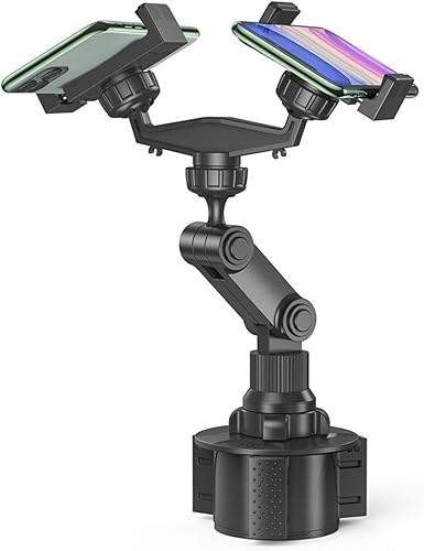 Miniatura 1 de Diyeeni Soporte de teléfono de doble taza para coche, soporte universal para teléfono para taza de automóvil, con soporte ajustable de 360, teléfono
