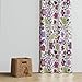 Bacati - Single Light Filtering Curtain Panel Sanctuary Botanical Purple/Multicolor