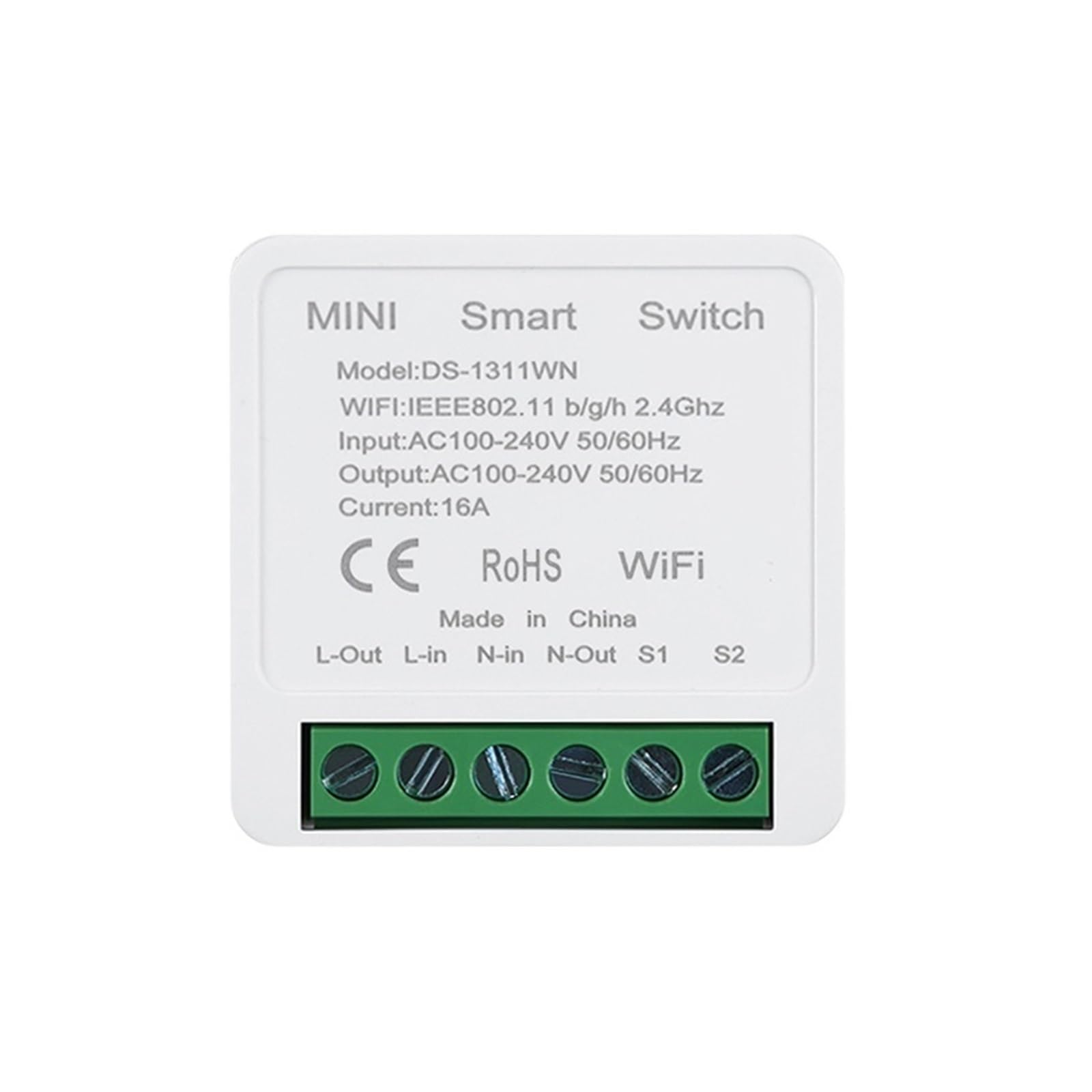Commutateur intelligent 16A WiFi relais minuterie domotique interrupteur encastrable