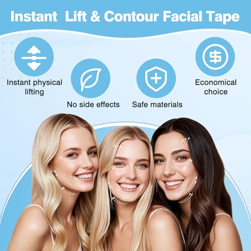 Image of Neck Tape Lifting Invisible, Face Lift Tape Instant Facelift Under Makeup, V Edge Patches Skin Lifter Tapes for Turkey Neck, Loose Sagging Skin, Wrinkle, Jowl, Eye, Double Chin (1 Count (Pack of 188))