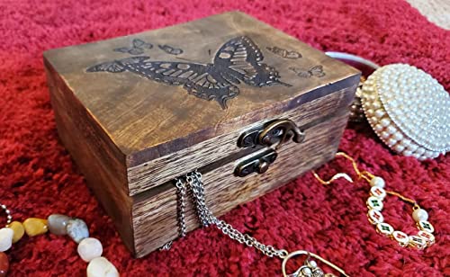 Engraved Butterfly Jewelry Box Beautiful Trinket Keepsake Box | Earrings Necklace Storage Box For Girls Women | Gift Idea Valentine's Day, Birthday Christmas, Animals Ornaments For Home Décor #TOP7