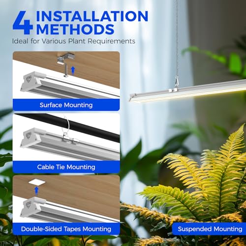 Image of Barrina TX-S60 4FT Grow Light, 60W(420W Equivalent), Full Spectrum with 660nm Red LEDs, High PPFD, Linkable, Hanging Grow Lights with On /Off Switch for Indoor Plants, Greenhouse, Seeding, Veg, 1 Pack