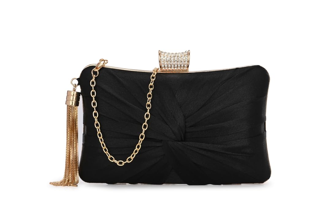 TOOBA Womens Black Handcrafted Beautiful Bling Box Clutch Bag for Girls (B0CK1DVWLK) Amazon Price History, Amazon Price Tracker