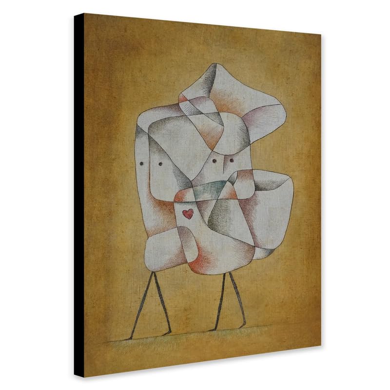 Siblings 1930 by Paul Klee - Wrapped Framed Canvas Wall Art (A4 [12 x 8 inch / 30 x 20 cm])