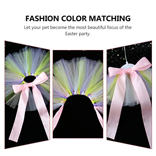 ULTECHNOVO Tule Tutu para Cães Gatos Flor Tutu Saia de Gaze Com Voltar Bow Pet Roupas de Vestuário p
