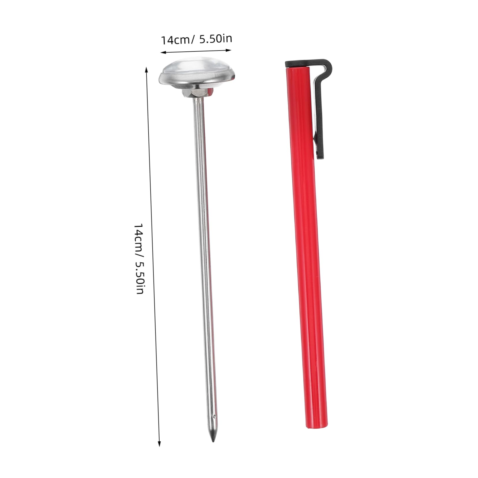 PLAFOPE Analog Meat Thermometer Stainless Steel Food Thermometer Probe for Milk Bread Wine Perfect for Oven Deep Fryer