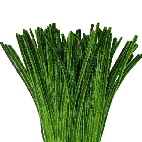 M.F.H Dark Green Chenille Stems Pipe Cleaners, 12 Inch Colored Pipe Cleaners, Pastel Craft Supplies for Crochet Projects, Holiday Wreath, DIY Craft (5PC)-picture-13