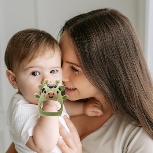 2 Pack Baby Teething Toys for 3-6 6-12 Months, Food Grade Silicone Infant Teether Mitten, Baby Essentials Teething Relief, Newborn Essentials Chew Toys for Sucking Needs - Image 3