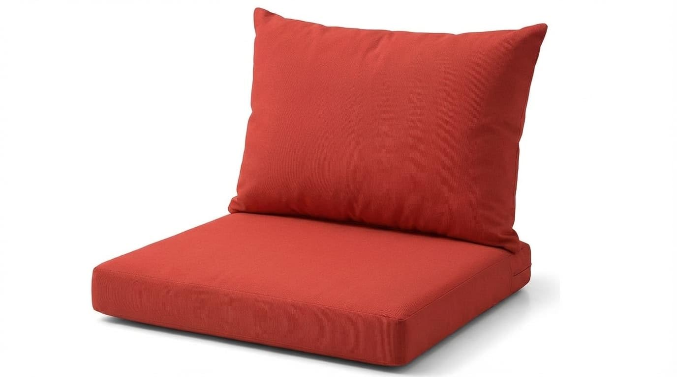 DREAMLAYER Rattan Garden Furniture Cushion Set – Outdoor Replacement Cushions for Patio Sofa & Conservatory – Water Resistant Covers (Red, 2Pc (seat + Back)) — image 1
