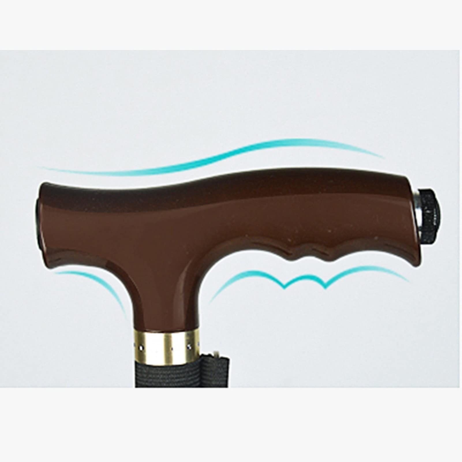 Bastones livianos Marrones para Mujeres y Hombres, Altura Ajustable, portátil, sin Plegable, bastón, con luz LED