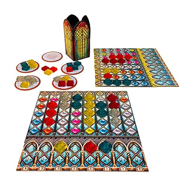Plan B Games, Azul: Stained Glass of Sintra, Board Game, Ages 8 , 2 to 4 Players, 30 to 45 Minutes Playing Time