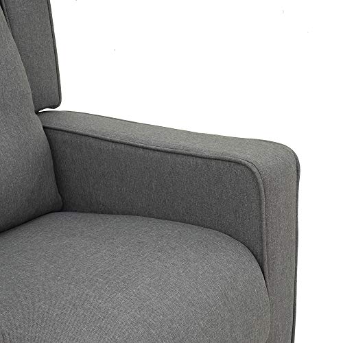Homcom Wingback Recliner Chair Manual Rocking Sofa 360° Swivel Glider With Button Tufted, Padded Seat, Single Home Theater Seating For Living Room Bedroom, Grey #TOP7