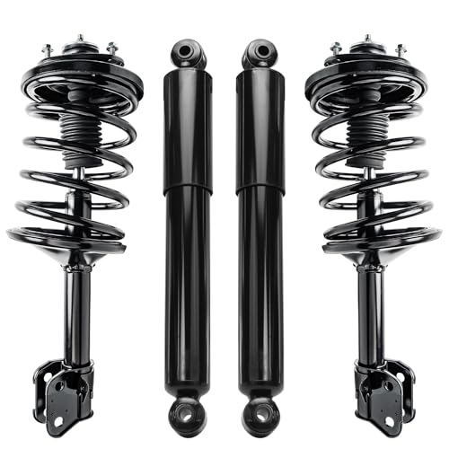 Image of Detroit Axle - 4pc Struts Shocks for 2003 2004 2005 Honda Pilot, 2001-2002 Acura MDX, 2 Front Quick Struts with Coil Spring Assembly 2 Rear Shock Absorbers Replacement Suspension