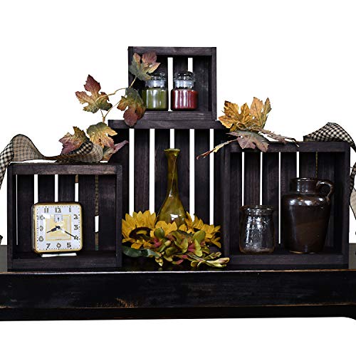 Darla'Studio 66 Vintage Stained- Rustic Wood Crates- Set of 4