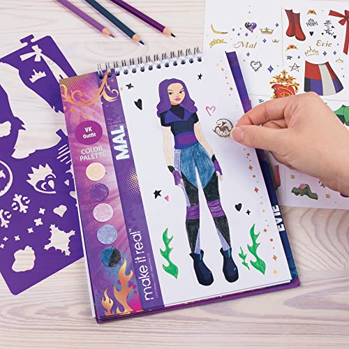 Disney Descendants Royal Wedding Fashion Design Sketchbook for Girls - Create Stunning Wedding-Themed Fashions with 183 Stickers, Stencils, Design Guide - Gift for Ages 8+, Develops Real-World Skills - image 6