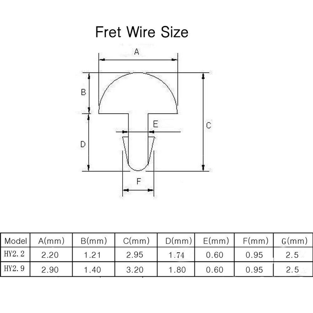 HENGYEE White Copper 2.2MM Acoustic Electric Guitar 24 Frets Fret Wire Fret wire Set Chrome 2