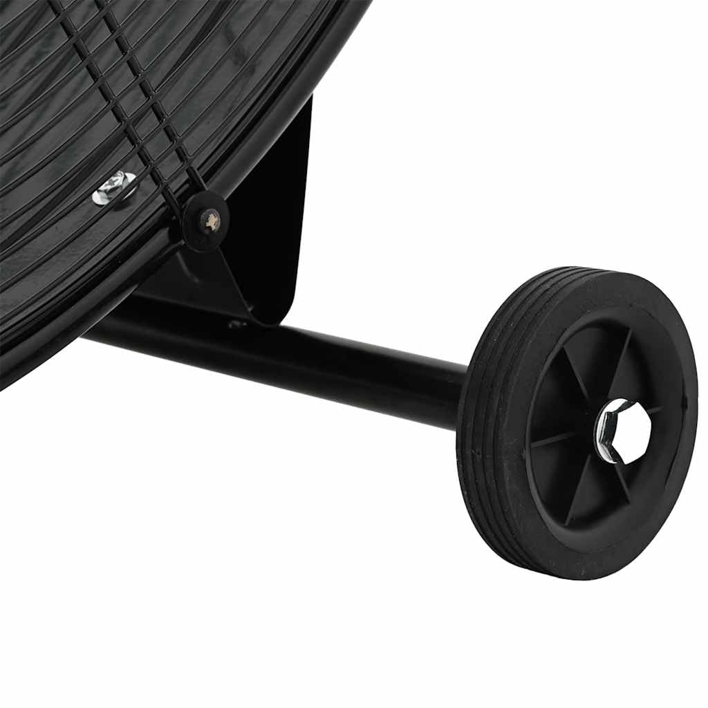 vidaXL Trommelventilator mit Rollen Industrie Bodenventilator Industrieventilator Windmaschine Ventilator Lüfter 77cm 240W Schwarz