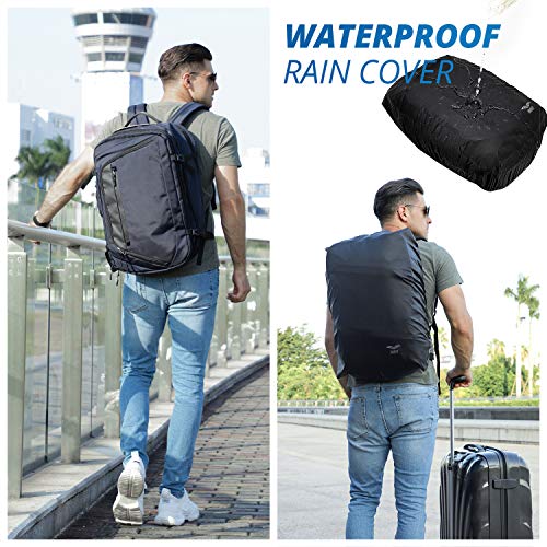 MIER Flight Carry on Backpack 40L Expandable Anti Theft 17.3”Laptop Duffel,Blue