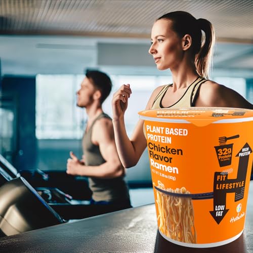 Image of Hethstia Protein Ramen, Chicken Flavor Pre-Packaged Ramen Soup Cup, 6-Pack Instant High-Protein Noodles with 32g Plant Protein, Vegan, Low Fat, Air-Dried, Non-GMO, Healthy Quick Meal