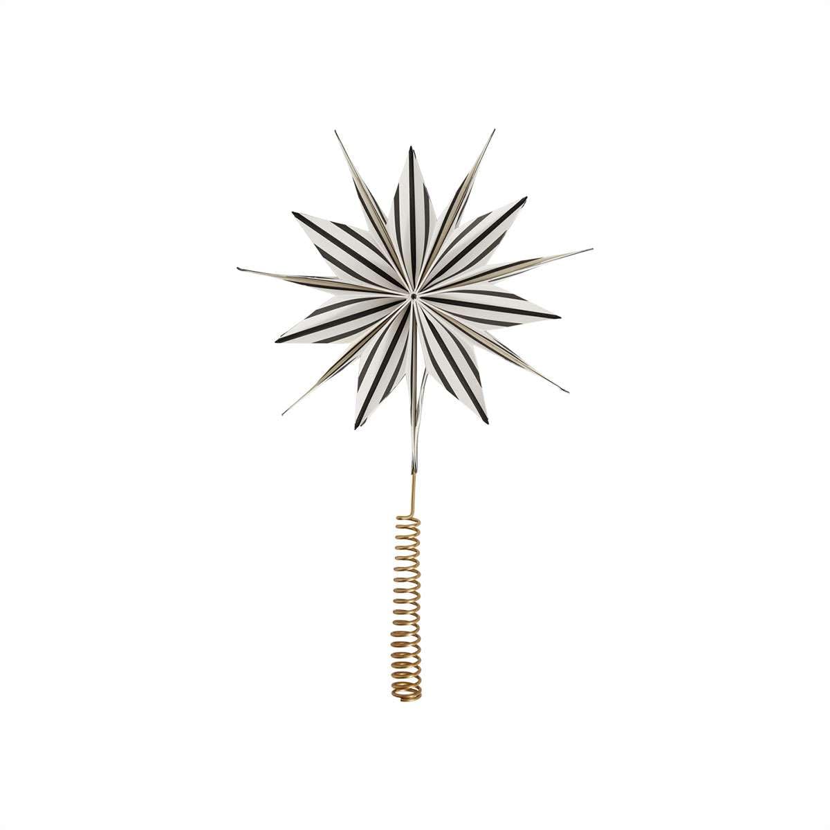 OYOY [W0724] Toppu Christmas Topstar, White/Black, 2 x 25 x 5 cm