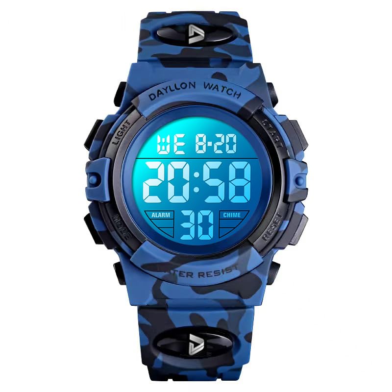 Dayllon Niños Relojes para Niños Deportes al Aire Libre 50M Impermeable Relojes Electrónicos 12/24 H Alarma Reloj Cronómetro/Calendario/Fecha Niño Niña Reloj de Pulsera