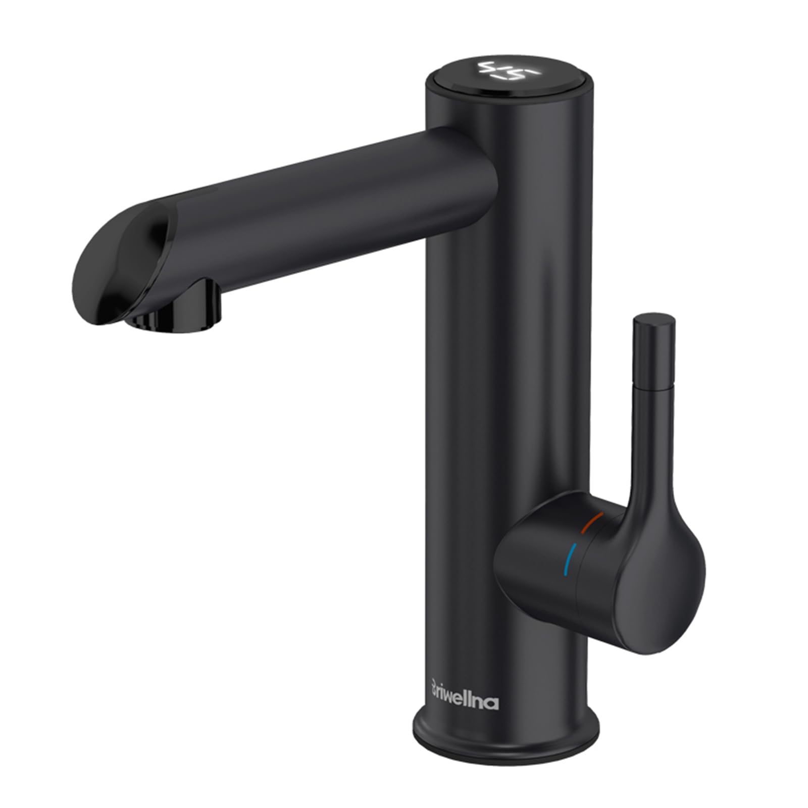 – Briwellna Stainless Steel Electric Tap, 220V Instant Hot Water Heater Tap for Bathroom, Tankless Electric Heating Faucet with Digital Display (Black)