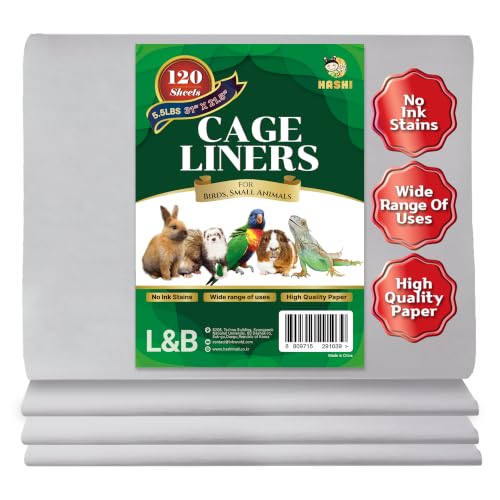 HA SHI Bird Cage Liners 120 Unscented Newsprint Sheets 31 x 21.5 in Large