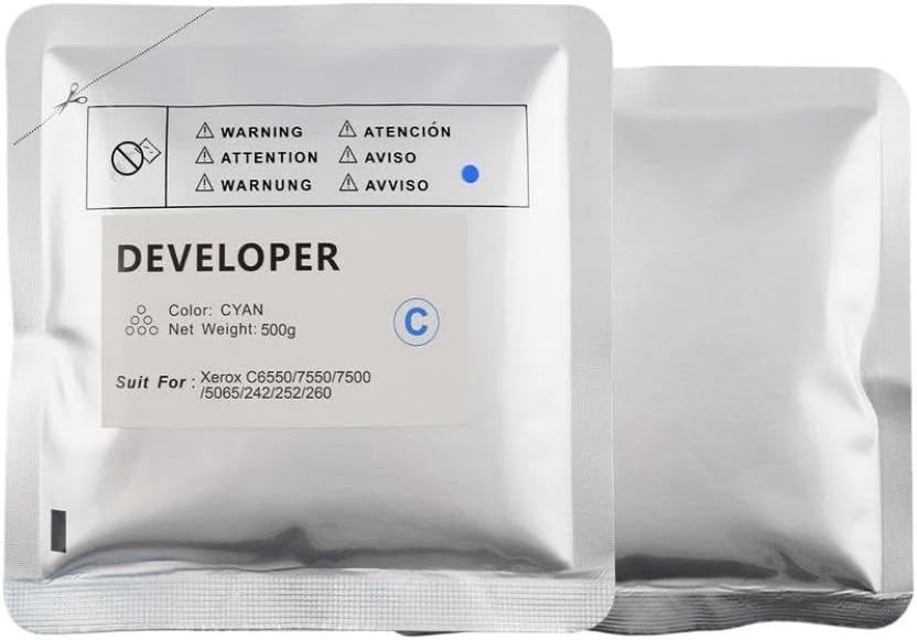 Compatible 500g C6550 Developer Powder C6550 Compatible with Printer Models DC DocuColor 7550 7500 5065 242 252 260(1pcs Cyan 500G)