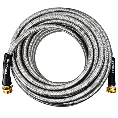 IRRIGLAD Garden Hose 304 Stainless Steel Metal Braided Hose, Lightweight, Kink-Free, Tough, Flexible...
