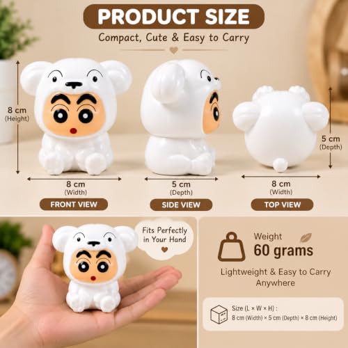 Image of Cute Cartoon Costume Warm Yellow Night Light for Kids, Soft Glow Bedside Lamp for Bedroom, Nursery, Study Table & Home Decor, Adorable Decorative Gift Lamp - White (Cartoon 1)