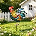 Pawatee Decorative Garden Stakes with Roosters Design,Ideal for Chicken Lovers for Yard Art, Outside, Patio, Outdoor Decor, Garden Decorations, Lawn Ornaments