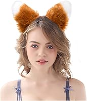 Vista 114 de HODRME - Diadema de orejas y cuernos de animales de felpa, para Halloween, Navidad, festival, fiesta temática de animales, cosplay, o disfraz