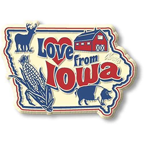 Imán decorativo Love from Iowa Vintage 3D de caucho