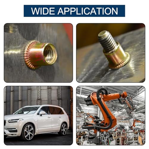 Image of Metric Rivet Nut Assortment Kit(890 Pcs), M3 M4 M5 M6 M8 M10 M12 Flat Head Rivnut Set, Zinc Plated Finish Carbon Steel Nutsert