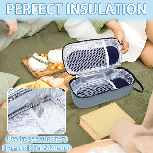 ISusser Breastmilk Cooler Bag with Ice Pack, Portable Insulated Breast Milk Storage Cooler Bag, Small Stylish Breastmilk Storage Bag Cooler with Wrist Strap, Refrigerate 3-5 Bags of Breastmilk - Thumbnail 6
