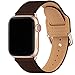 Produktbild SUNFWR Armband Kompatibel mit Apple Watch 38 mm 40 mm 42 mm 44 mm,Dünn und leicht Lederband Ersatzband,Mehrere Farbbänder für die iwatch Serie 6/5/4/3/2/1,SE(42mm 44mm,Kaffee/Roségold)