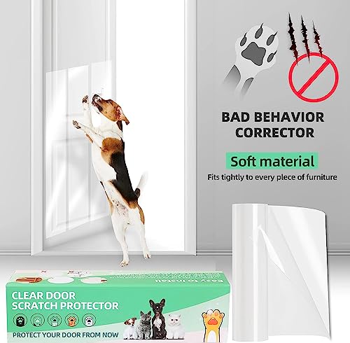Cat & Dog Scratch Door Protector - KDAOQN Door Protector from Dog Scratching, Custom-fit Furniture & Door Protector Scratch Guard, No Residue, Transparent Pet Anti-Scratch - Image 5