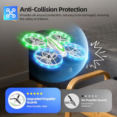 Mini Drone for Kids Beginners, RC Quadcopter Drone with Colorful Light, One Key Start, Altitude Hold, Headless Mode, 3D Flips, Indoor RC Helicopter Toy for Boys and Girls - image 4
