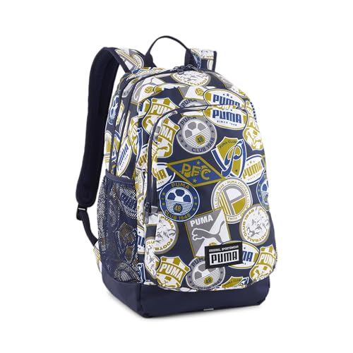 PUMA PUMA Academy Backpack, Sac à dos Unisexe Enfants, PUMA Navy-Soccer Badges AOP, OSFA - 090697
