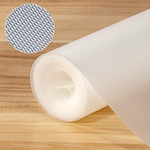 Shelf Liners for Kitchen Cabinets, Non-Slip Drawer Liner Non-Adhesive 12 Inches x 20 FT Waterproof Oil Proof Washable Refrigerator Mat for Cupboard, Pantry Cabinet, Kitchen Drawer, Bathroom Shelves.