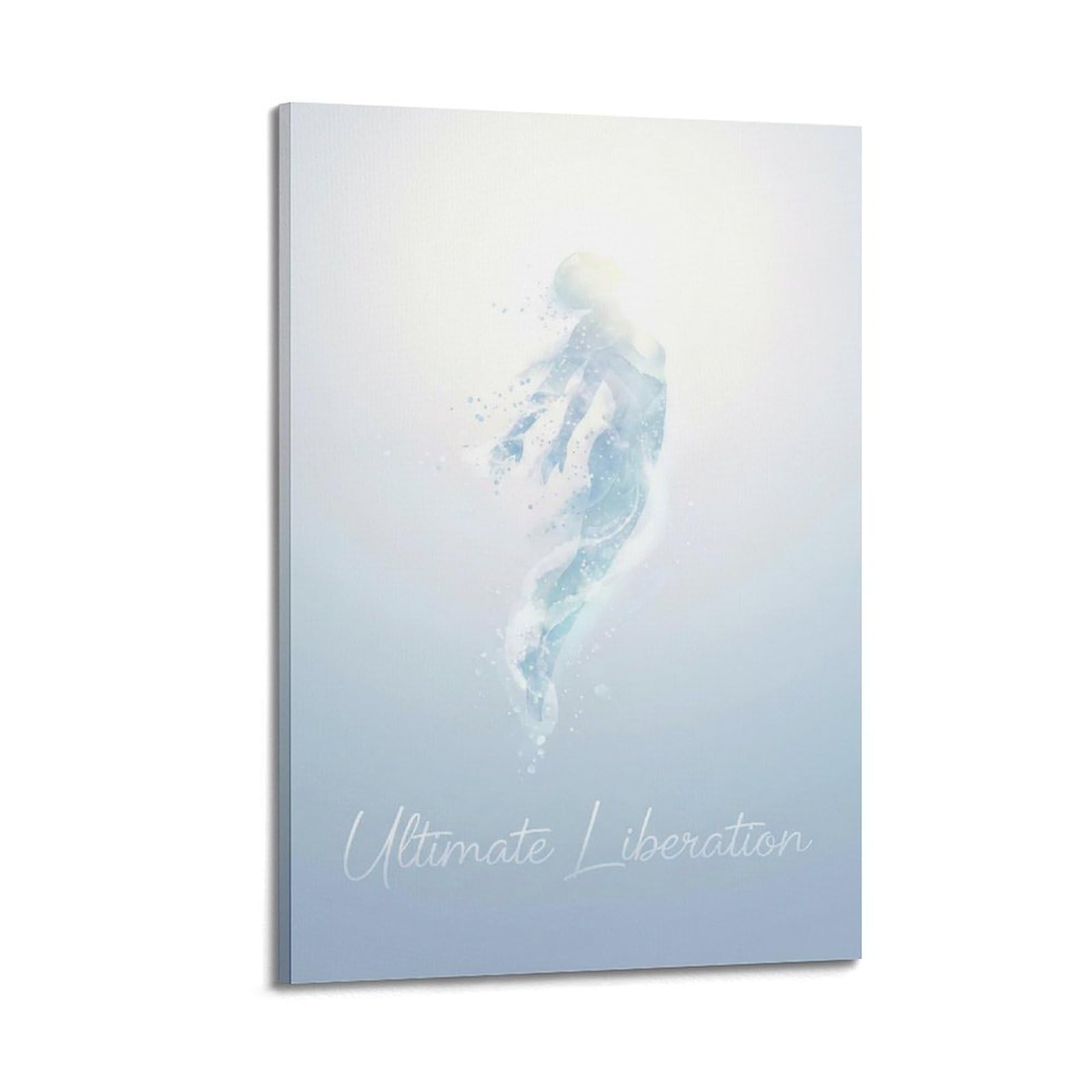 OKNGB Buddhist Liberation Poster White Spirit Freedom Meditation Decorative Painting Canvas Art Picture 24x36inch(60x90cm)
