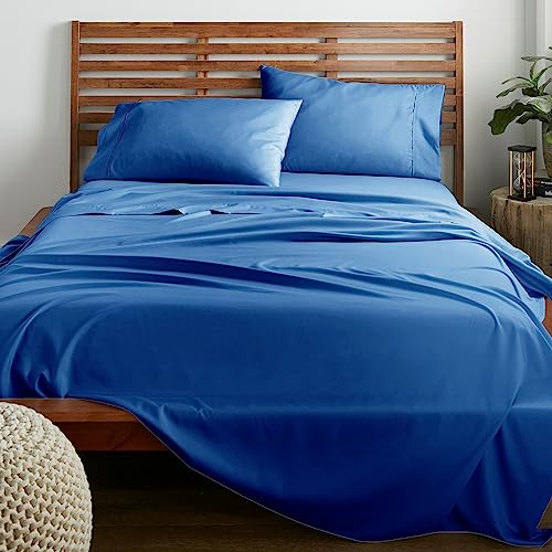 American Home Collection 4 Piece Full Size Bedding Sheets and Pillowcases Set - Ultra Soft Microfiber - Breathable, Wrinkle Free, Easy Care, Durable, Oeko-Tex Certified Sheet Set (Full, Snorkel Blue)