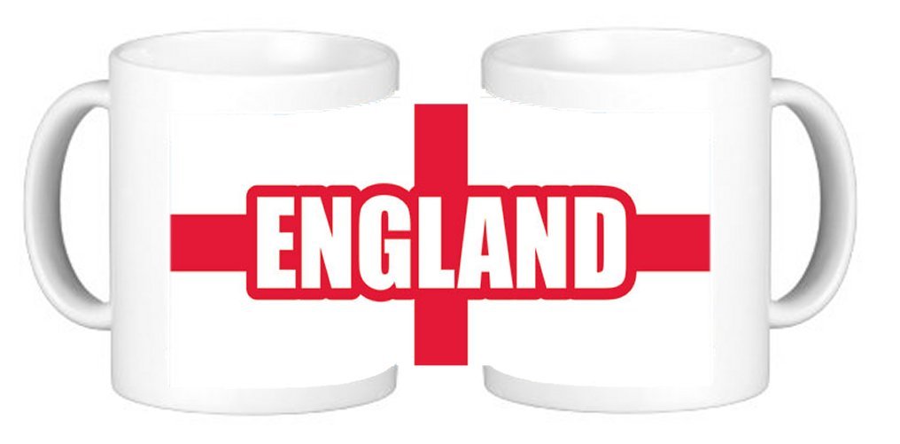 Personalisedjust4u Multi St George Cross England Flag Novelty Ceramic Coffee Mug Plus Coaster