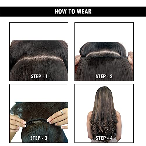 Image of KIS Synthetic Wavy Hair Extensions with 4 Clip-in for Women, Highlight Gold | 18 Inches, Natural, Soft Heat Resistant Hair, Thick Washable Reusable, Artificial Hair Clip on Extension for Bridal, Wedding